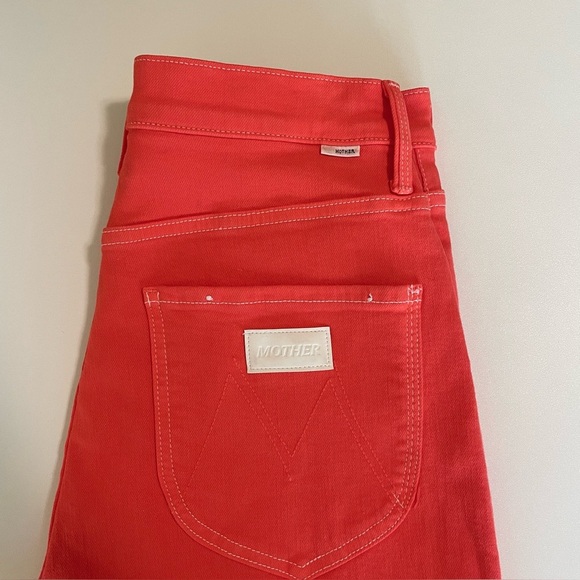 Mother The Tune Up Bona Fide Hover Slim Straight Jean Play Date Hot Coral 29 - Picture 13 of 16